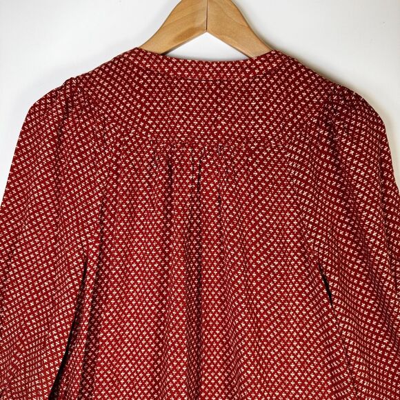 Holding Horses Anthropologie Tunic Top Small Boho Rust Red Peasant Style Tiered - Picture 6 of 13